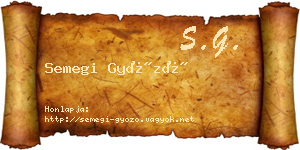 Semegi Győző névjegykártya